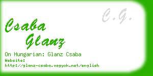 csaba glanz business card